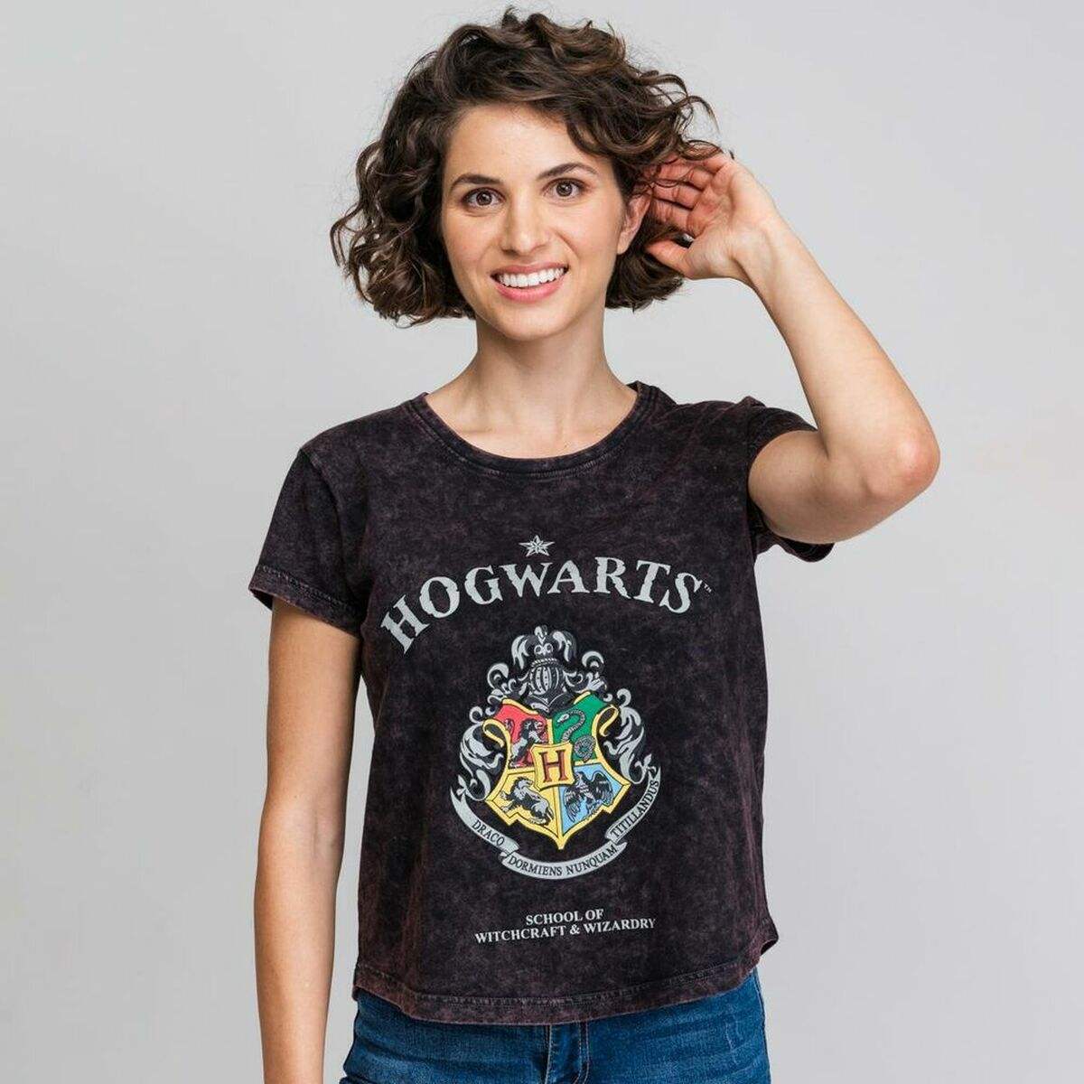 T-shirt à manches courtes femme Harry Potter Gris Gris foncé
