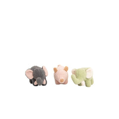 Jouet Peluche Crochetts Vert Gris Eléphant Cochon 30 x 13 x 8 cm 3 Pièces