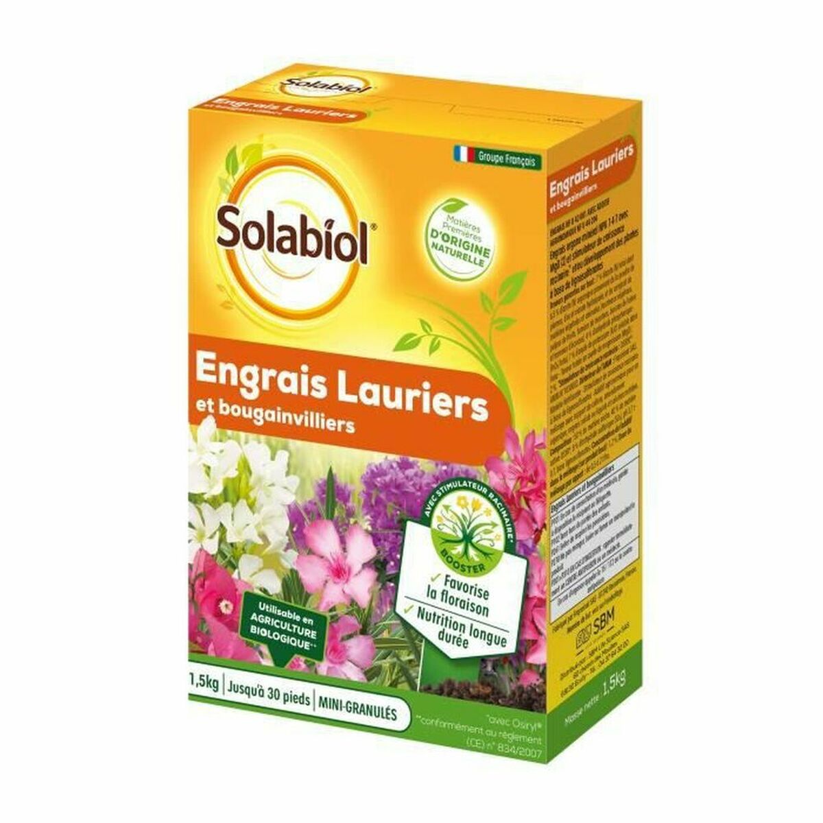 Engrais organique Solabiol Laurel Bougainvillea 1,5 Kg - Solabiol - Jardin D'Eyden - jardindeyden.fr