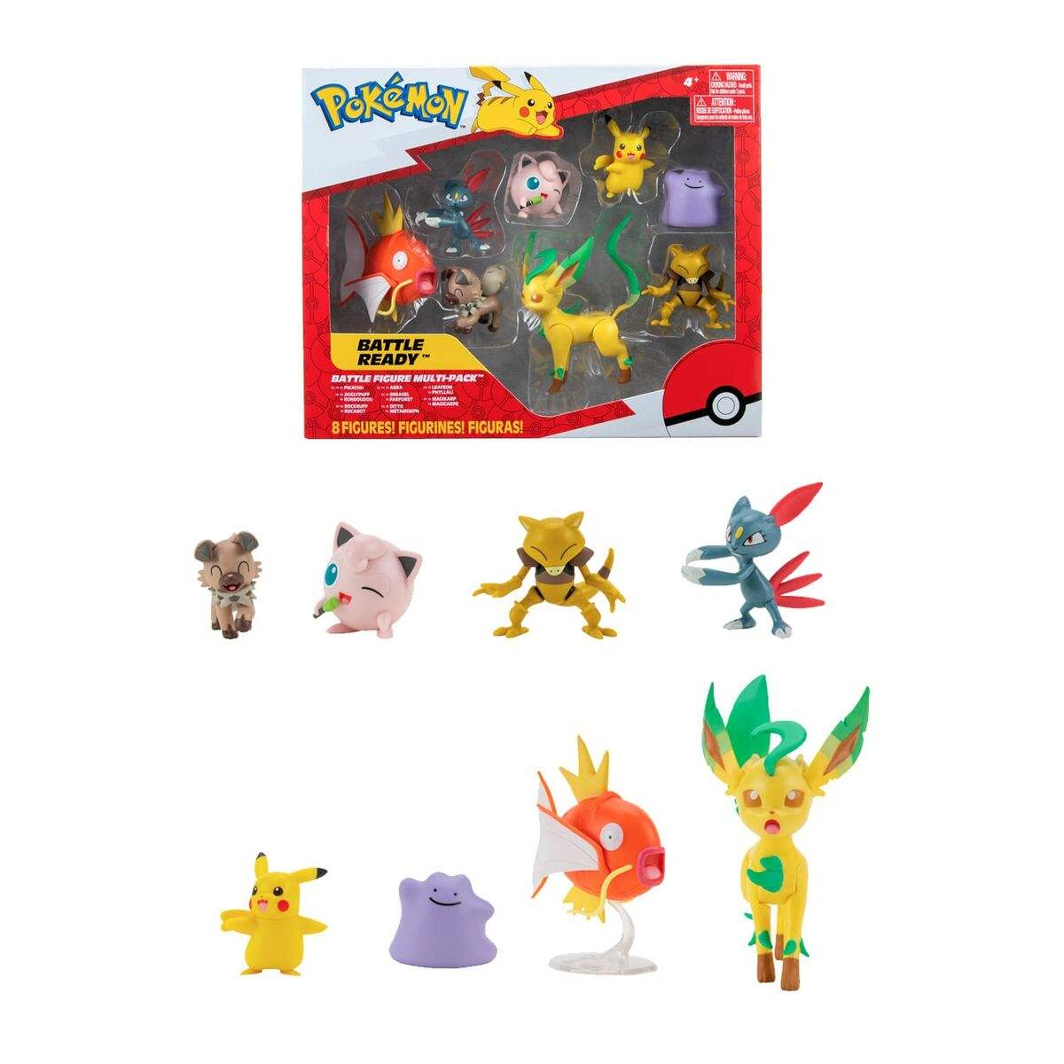 Actionfiguren Pokémon Pikachu, Sneasel, Magikarp, Abra, Rockruff, Ditto, Bayleef & Jigglypuff