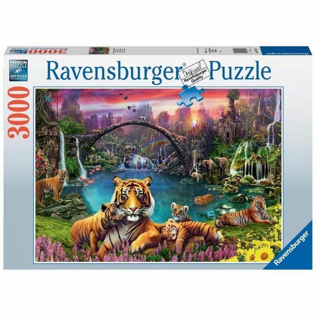 Puzzle Ravensburger Tigers in the lagoon 3000 Pièces - Ravensburger - Jardin D'Eyden - jardindeyden.fr