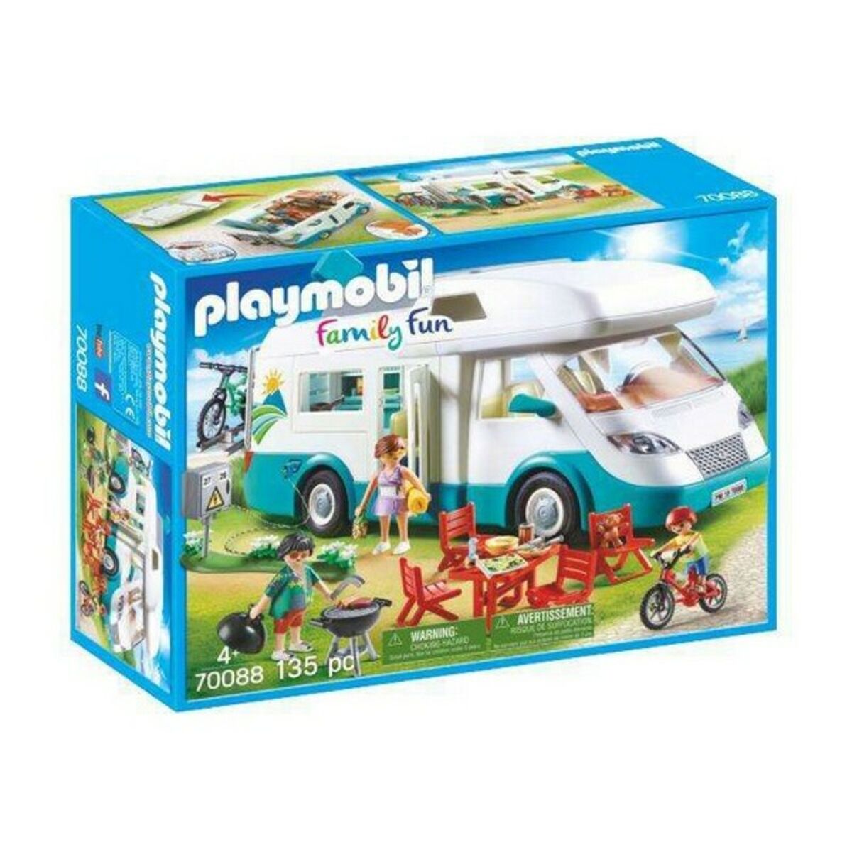 Playset Playmobil Family Fun Summer Caravan Playmobil (135 pcs) - Playmobil - Jardin D'Eyden - jardindeyden.fr