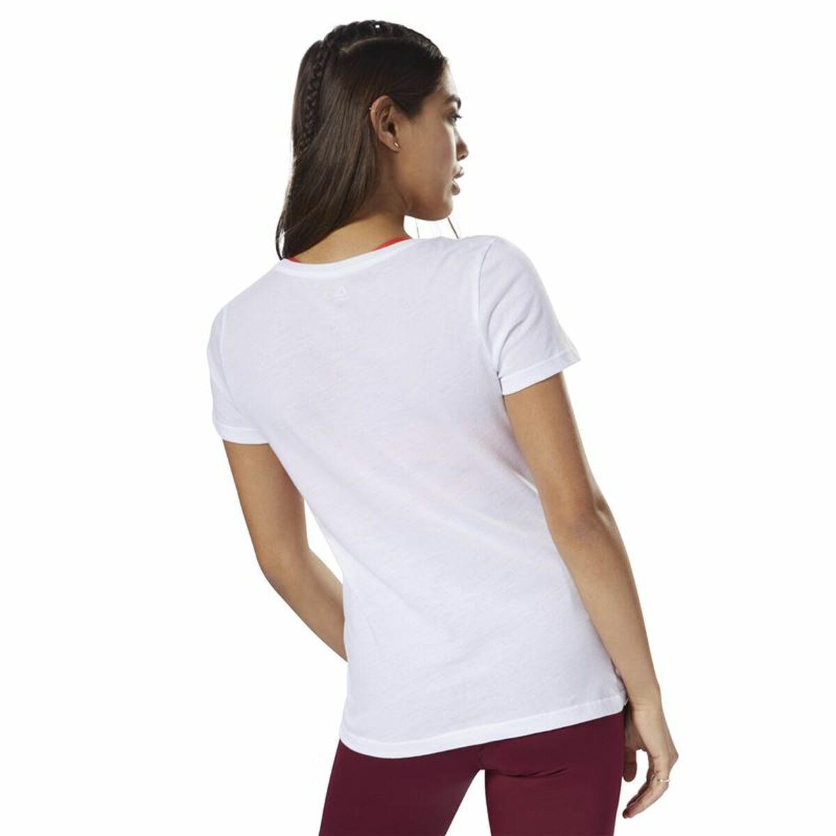 Damen Kurzarm-T-Shirt Reebok Scoop Neck Weiß