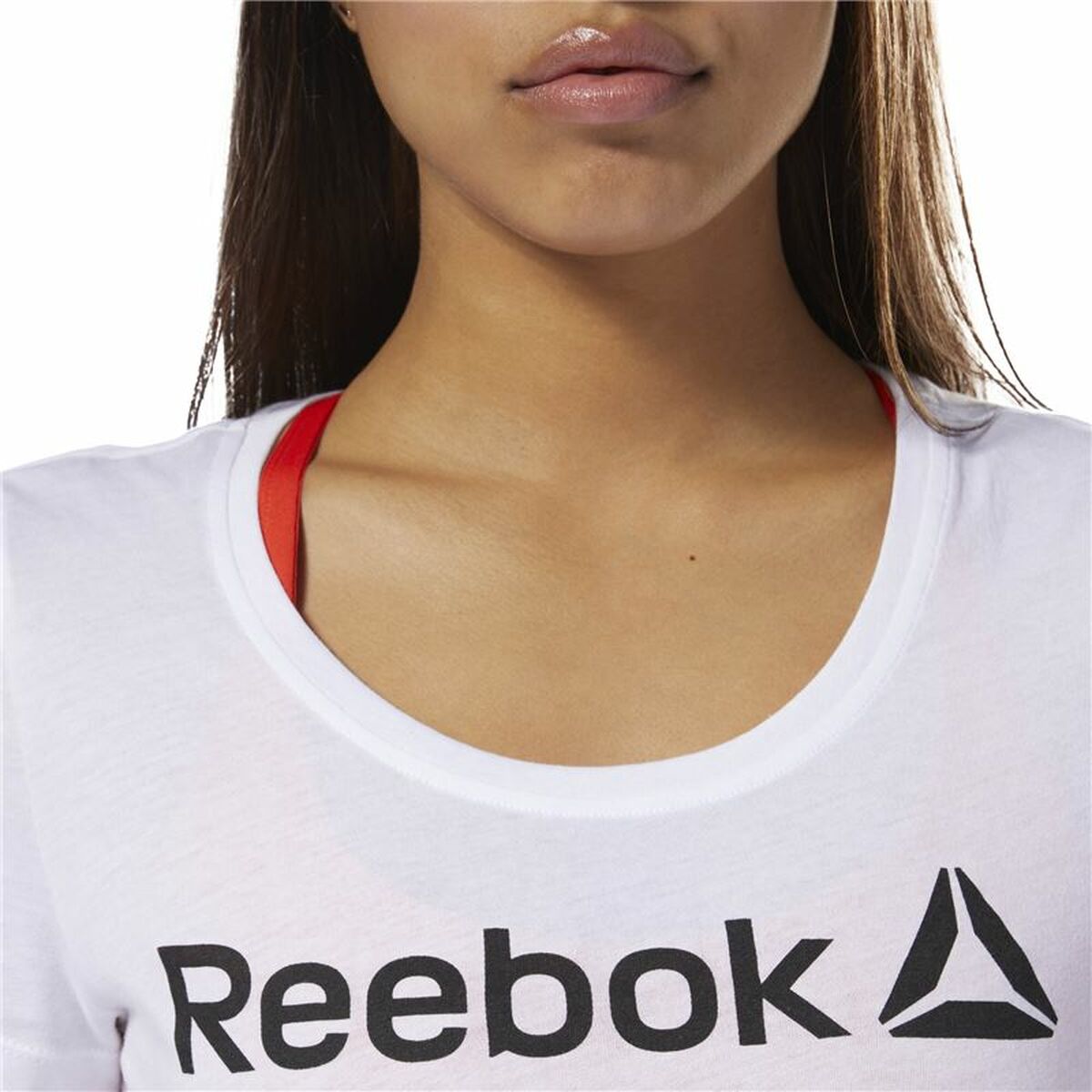 T-shirt à manches courtes femme Reebok Scoop Neck Blanc
