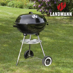 Barbecue à Charbon avec Couvercle et Roulettes Landmann Noir 49 x 45 x 73 cm - Landmann - Jardin D'Eyden - jardindeyden.fr