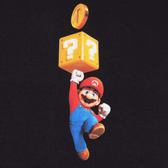 T shirt à manches courtes Super Mario Mario Coin Noir Unisexe
