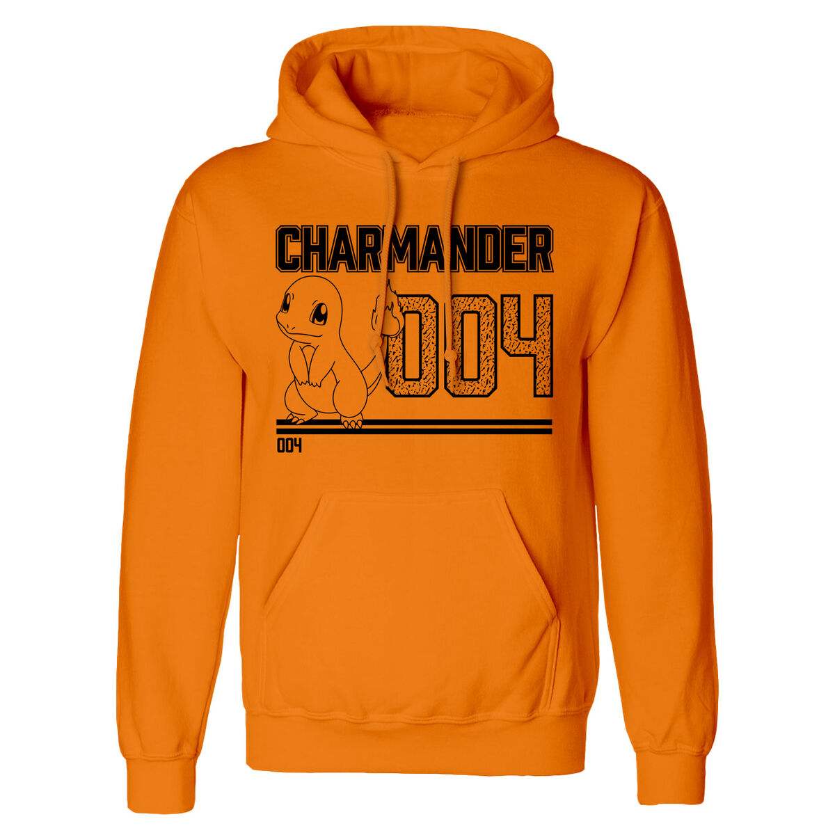 Unisex Sweater mit Kapuze Pokémon Charmander Line Art Orange