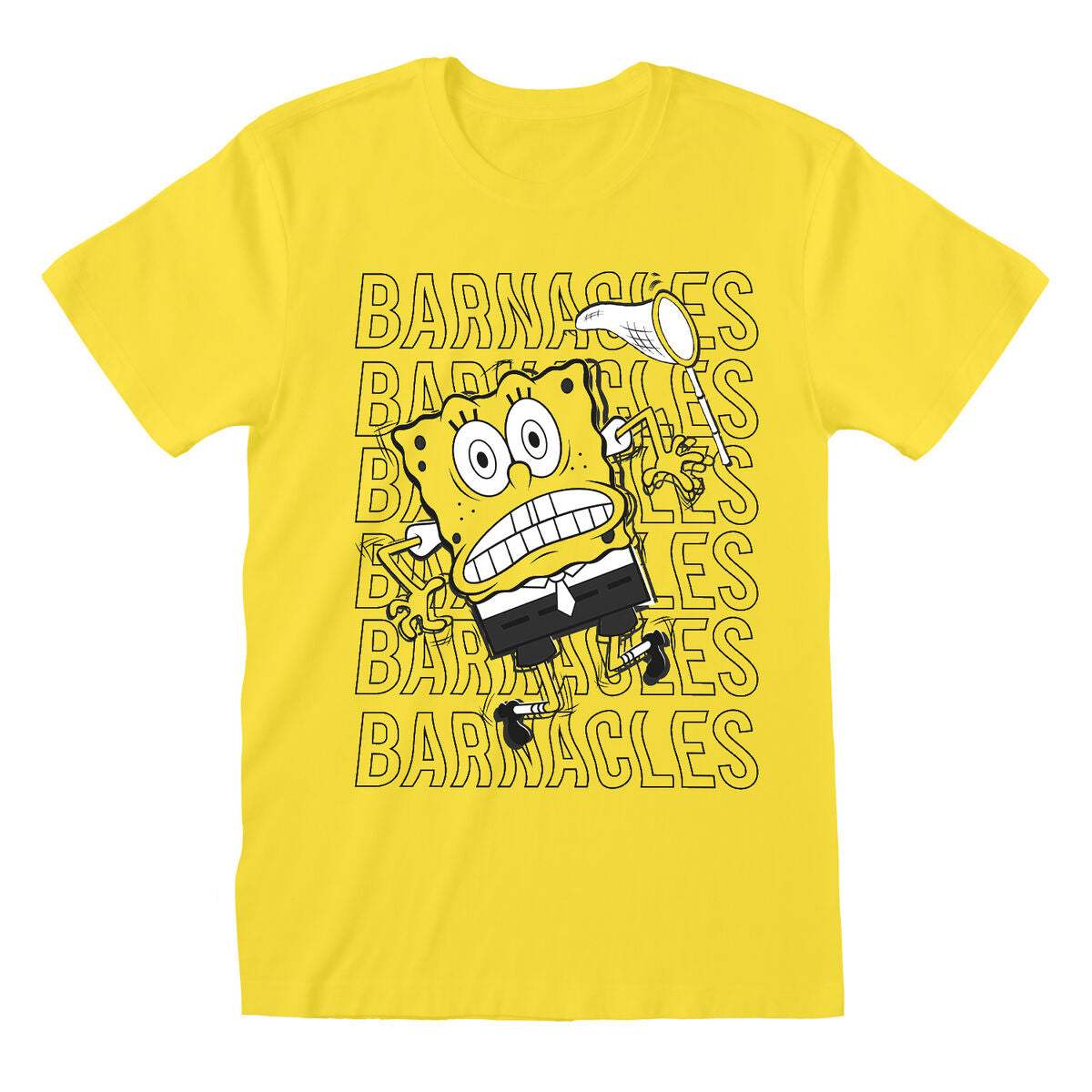 T-shirt à manches courtes unisex Bob l'éponge Barnacles Jaune