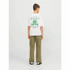 Kurzarm-T-Shirt für Kinder Jack & Jones Jorcole Back Print Weiß grün