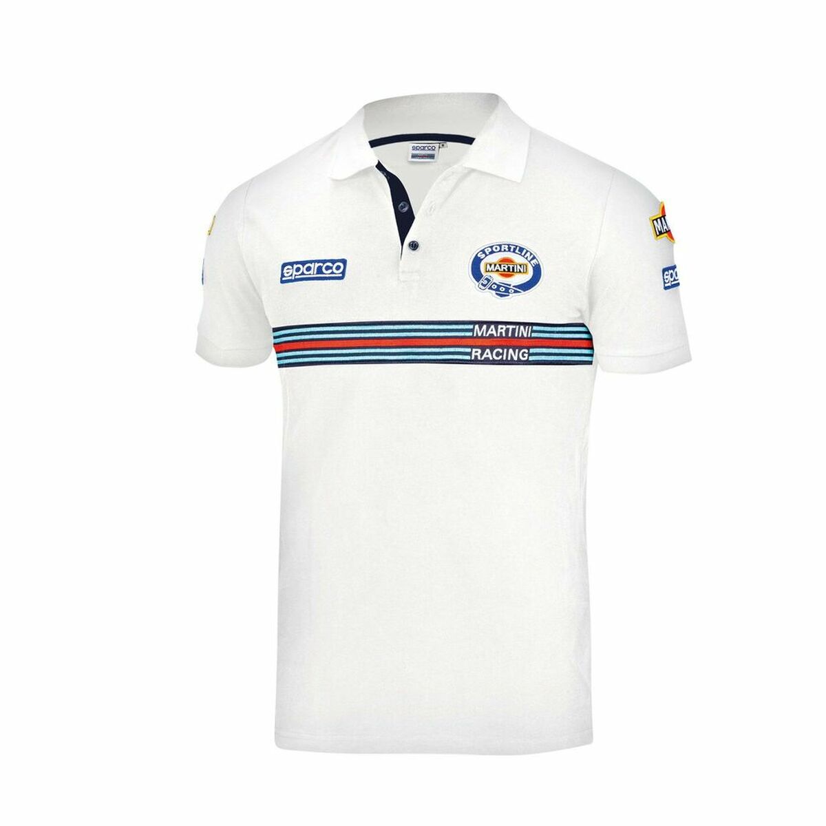 Polo à manches courtes homme Sparco Martini Racing Blanc