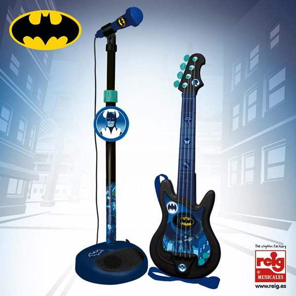 Kindergitarre Batman Karaoke Mikrofon