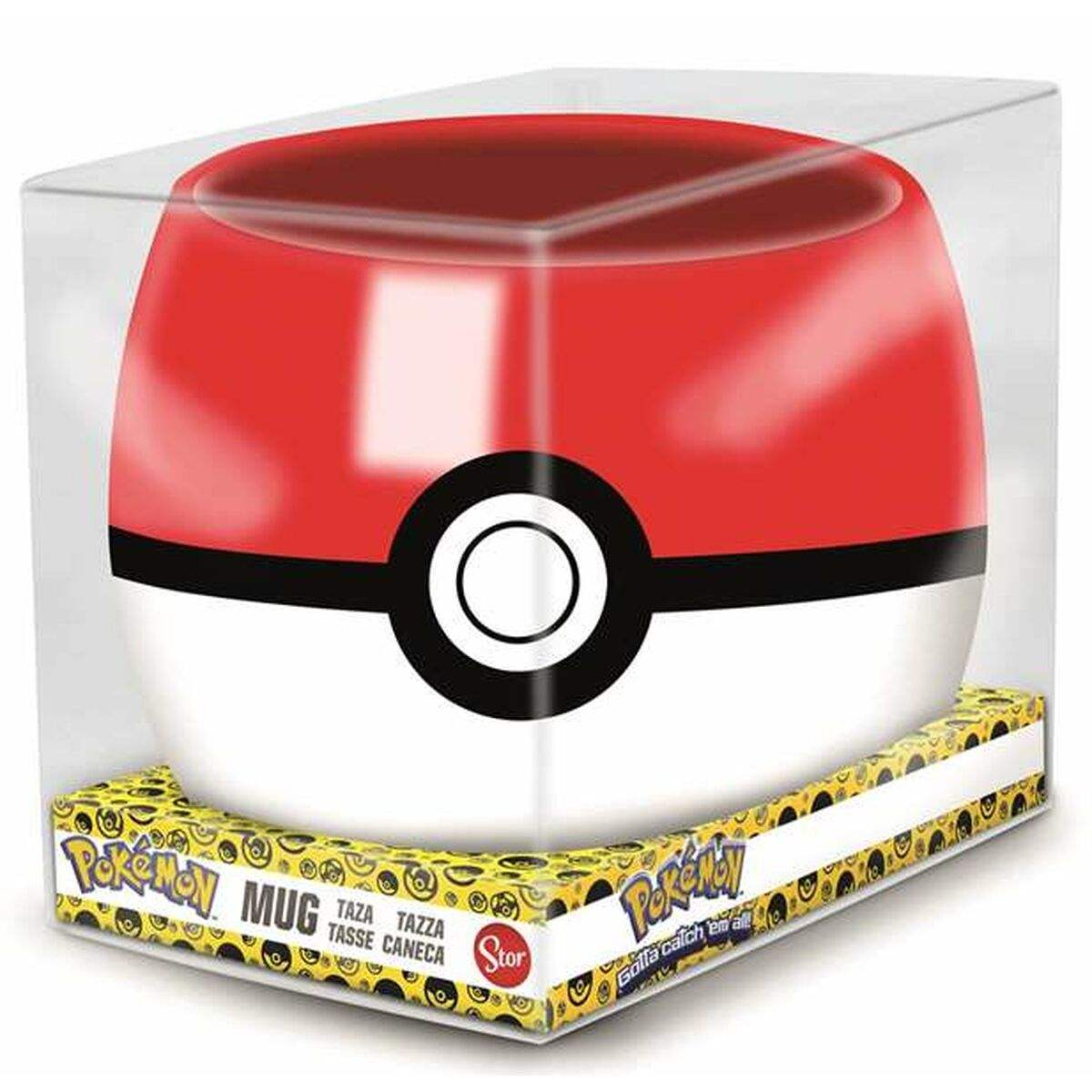 Tasse mit Box Pokémon Pokeball aus Keramik 360 ml Schwarz