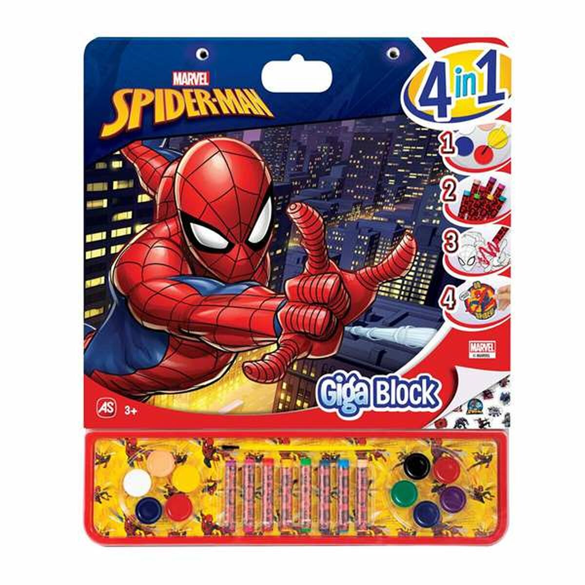 Bloc con Dibujos para Colorear Spiderman Giga Block 4 en 1 35 x 41 cm