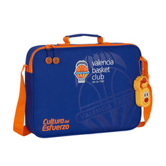 Cartera Escolar Valencia Basket Azul Naranja (38 x 28 x 6 cm)