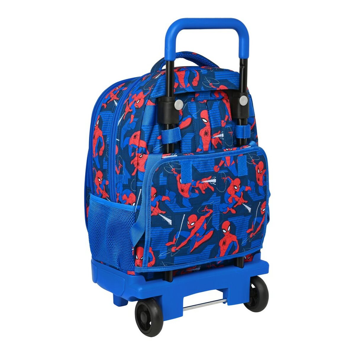 Mochila Escolar con Ruedas Spiderman Great power Rojo Azul (33 x 45 x 22 cm)