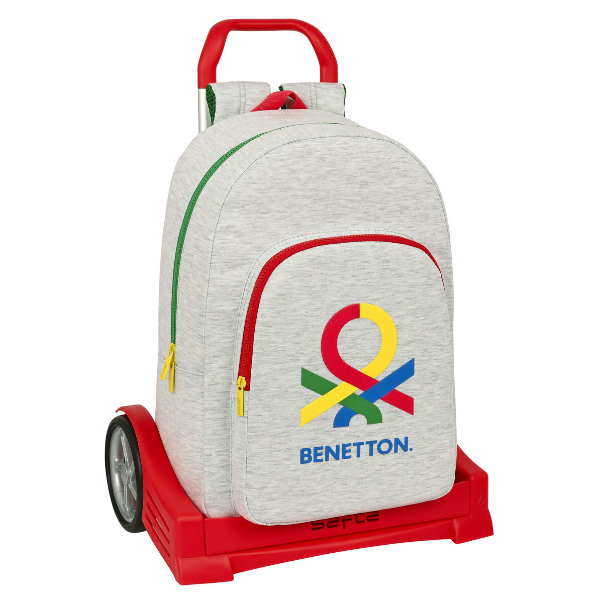 Schulrucksack mit Rädern Benetton Pop Grau (30 x 46 x 14 cm)