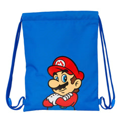 Rucksacktasche mit Bändern Super Mario Play Blau Rot 26 x 34 x 1 cm
