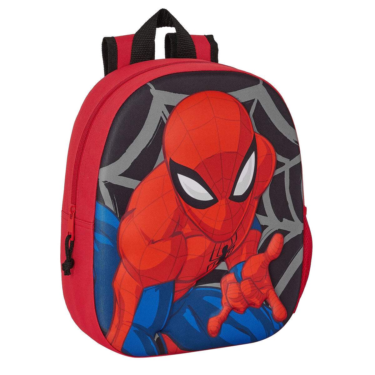 Mochila Escolar 3D Spiderman Negro Rojo 27 x 33 x 10 cm