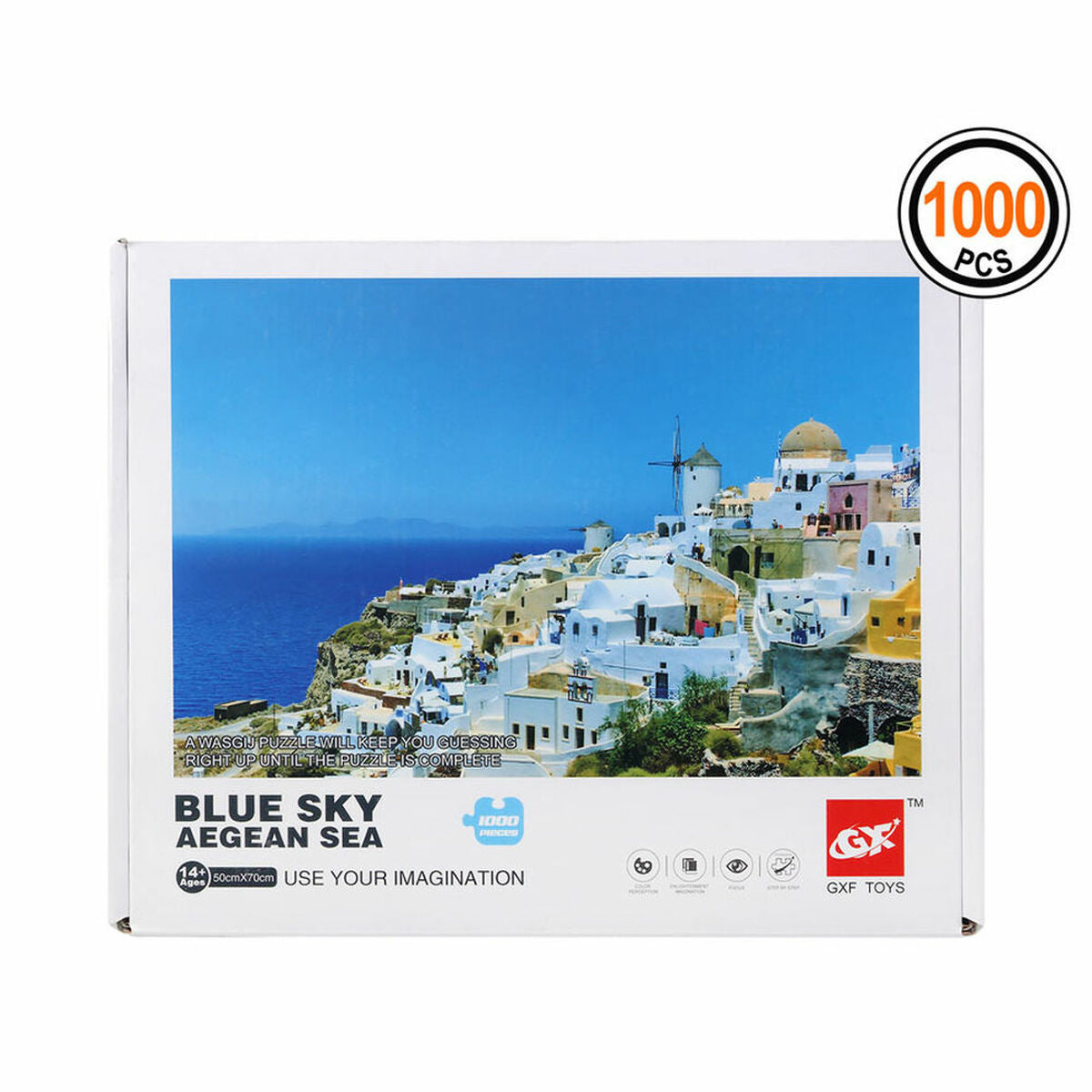 Puzzle Blue Sky Aegean Sea 1000 pcs - BigBuy Kids - Jardin D'Eyden - jardindeyden.fr