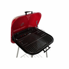 Barbecue à Charbon avec Couvercle et Roulettes DKD Home Decor Rouge Acier (60 x 57 x 80 cm)