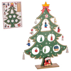 Décorations de Noël Multicouleur Bois MDF Sapin de Noël 26 cm