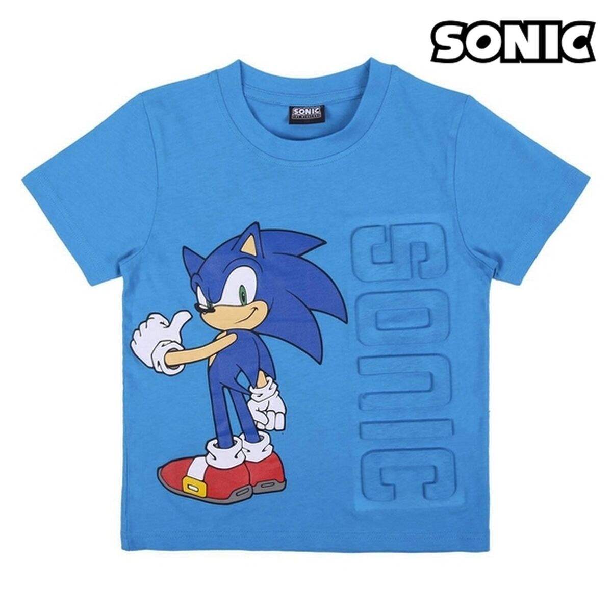 T shirt à manches courtes Enfant Sonic Bleu - Sonic - Jardin D'Eyden - jardindeyden.fr