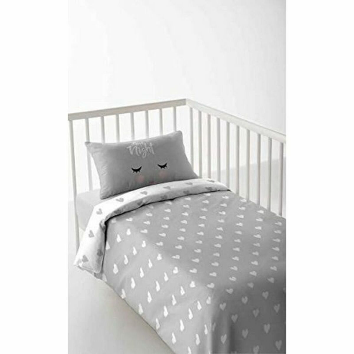 Bettdeckenbezug Cool Kids Hearts 60 cm Babybett (100 x 120 cm) (100 x 120 + 20 cm)