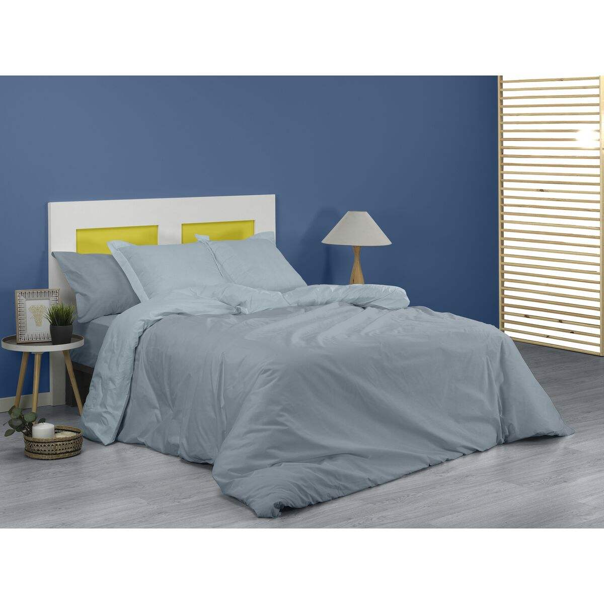 Bettdeckenbezug Fijalo Grau 220 x 220 cm Reversibel zweifarbig