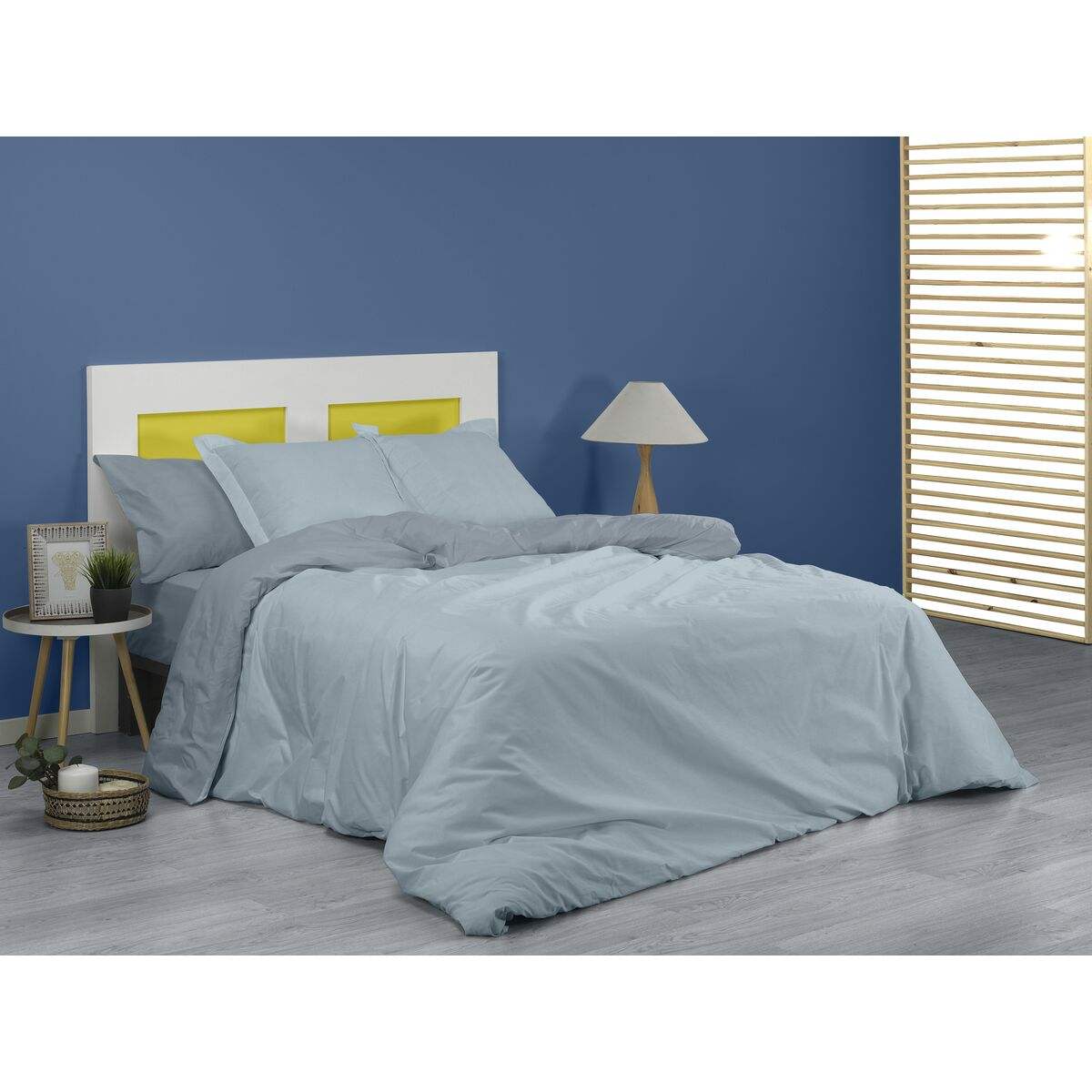 Bettdeckenbezug Fijalo Grau 220 x 220 cm Reversibel zweifarbig