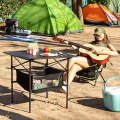 Table de Camping Pliante avec Panier et Housse Folble InnovaGoods