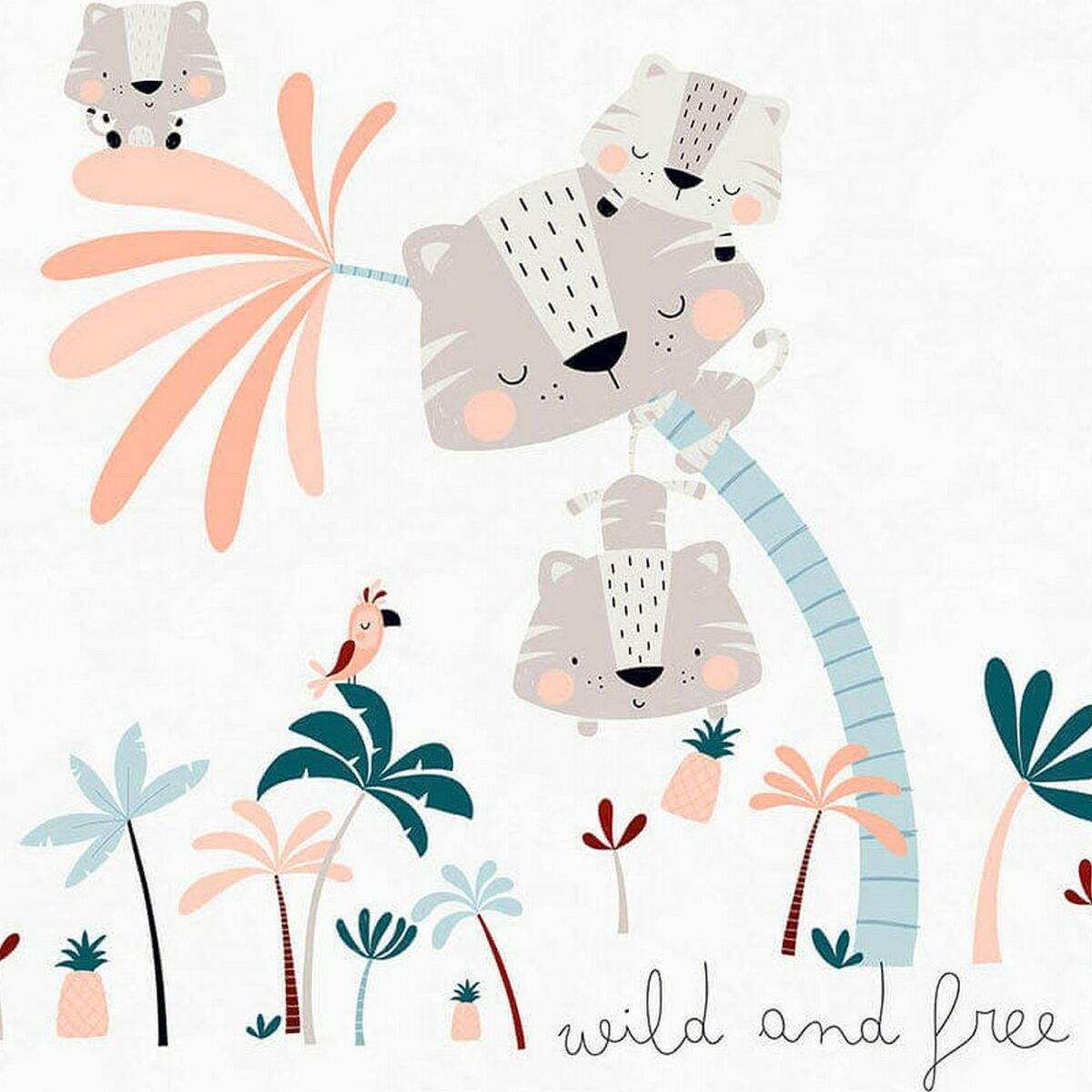 Bettbezug für Babybett Cool Kids Wild And Free Reversibel 60 cm Babybett (100 x 120 + 20 cm)