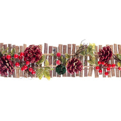 Accroches- portes Noël Rouge Multicouleur Rotin Plastique Foam Ananas 50 x 10 x 6 cm - BigBuy Christmas - Jardin D'Eyden - jardindeyden.fr