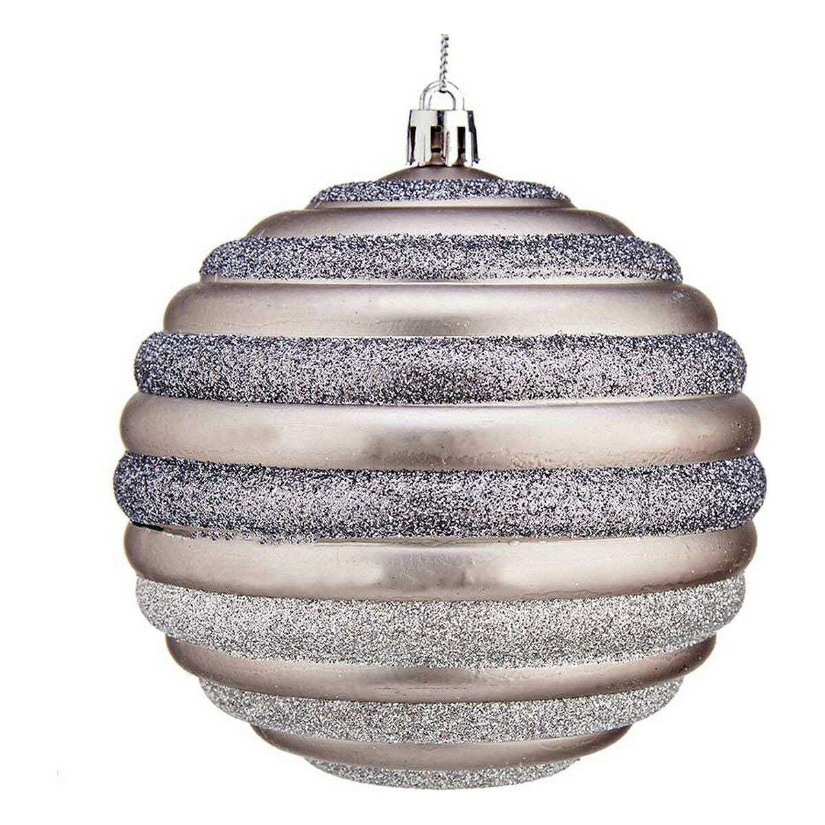 Weihnachtsbaumkugeln Ø 10 cm Silberfarben Kunststoff