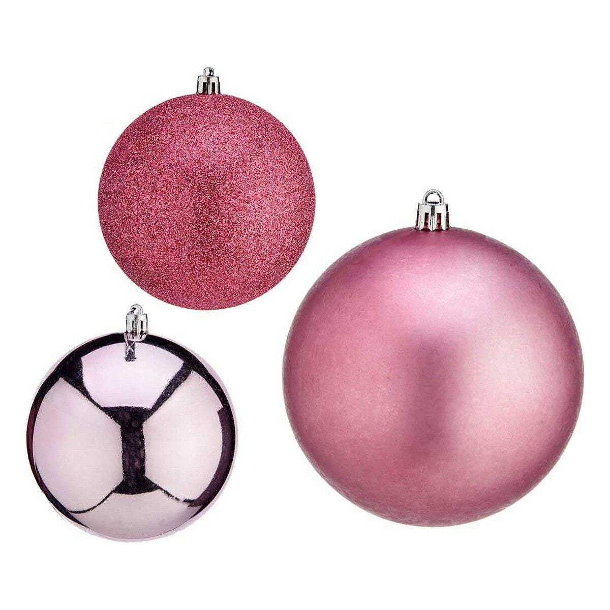 Bolas de Navidad Ø 10 cm Rosa Plástico 10 x 11 x 10 cm