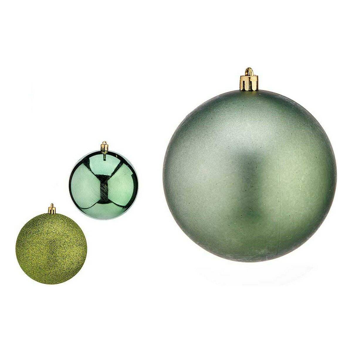 Weihnachtsbaumkugeln Ø 10 cm grün Kunststoff 10 x 11 x 10 cm