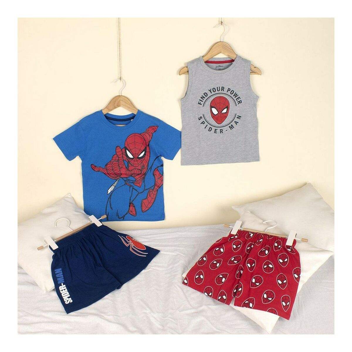 Pyjama D'Été Spiderman Gris - Spider-Man - Jardin D'Eyden - jardindeyden.fr