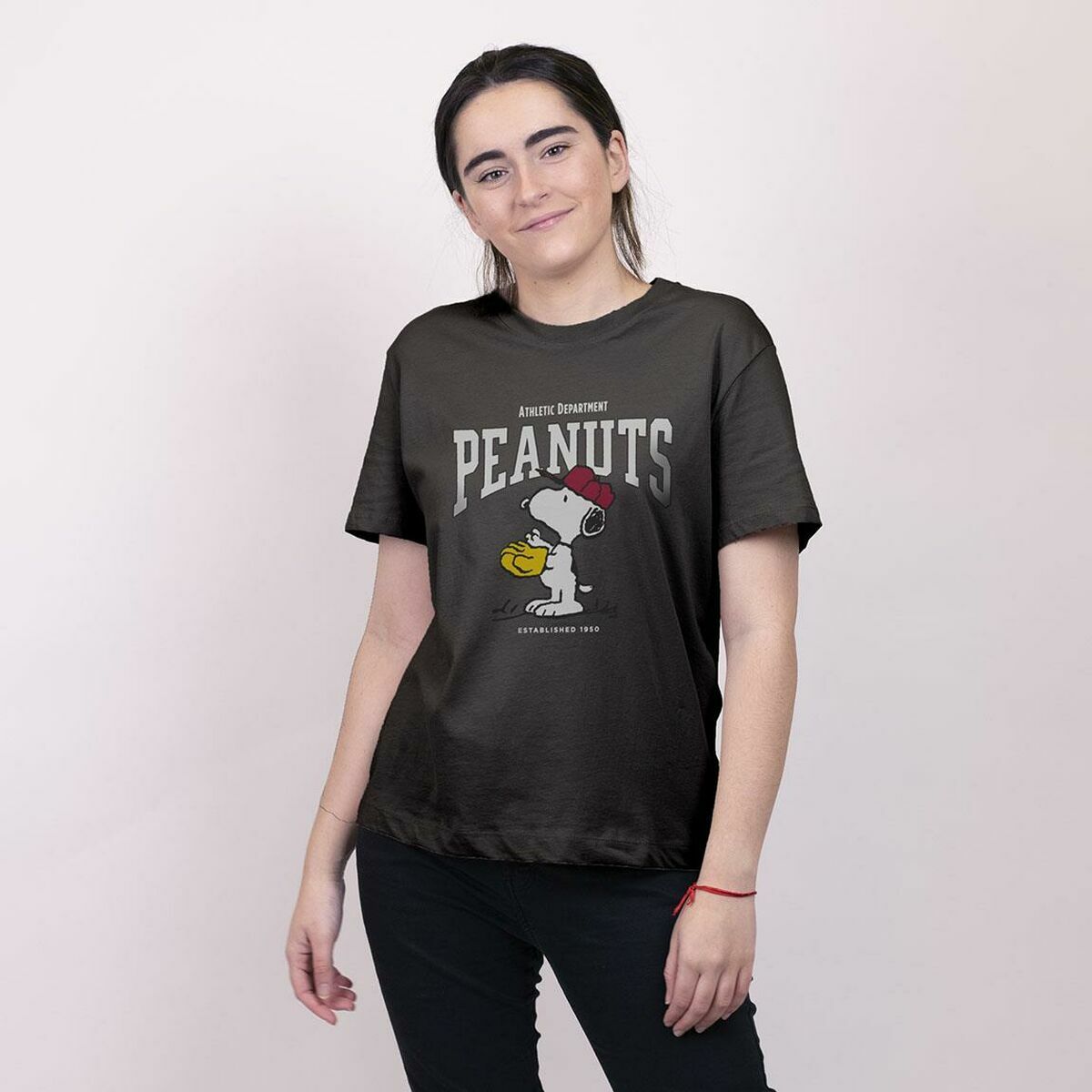 T-shirt à manches courtes femme Snoopy Noir