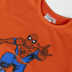 Camiseta de Manga Corta Infantil Spider-Man Naranja
