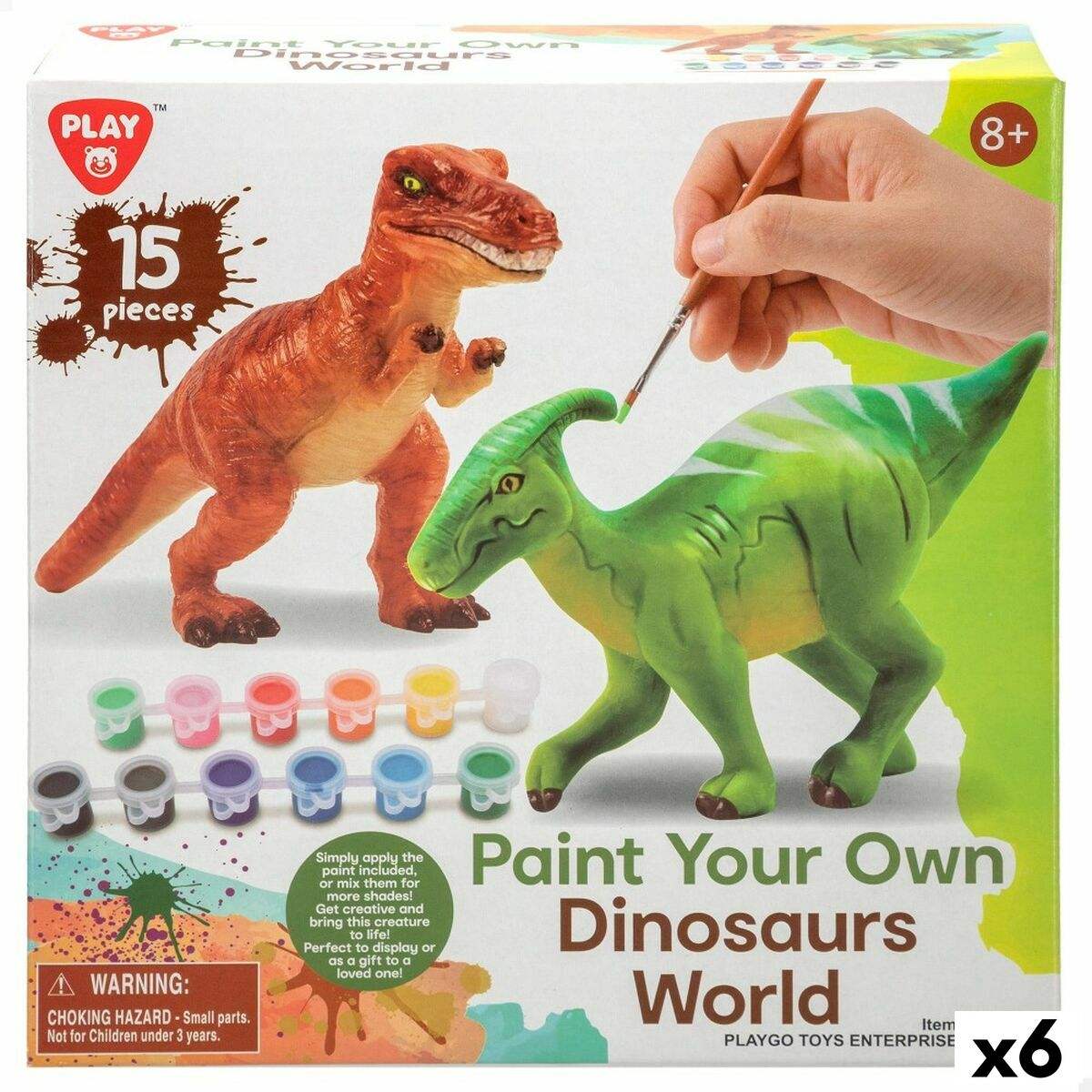 Travaux Manuel PlayGo 15 Pièces Dinosaures Pour la peinture (6 Unités) - PlayGo - Jardin D'Eyden - jardindeyden.fr