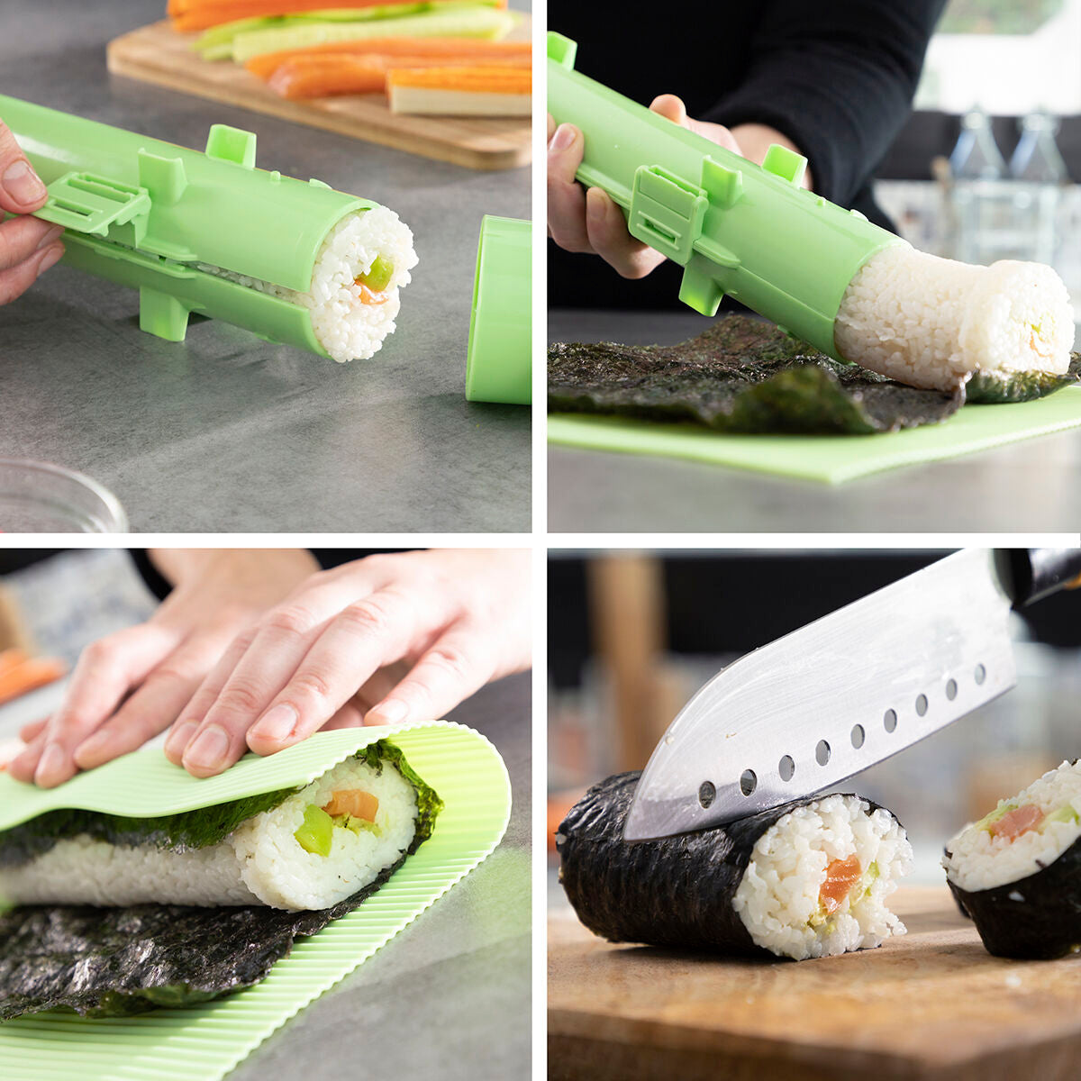 Set de fabrication de sushi avec recettes Suzooka 3 Pièces