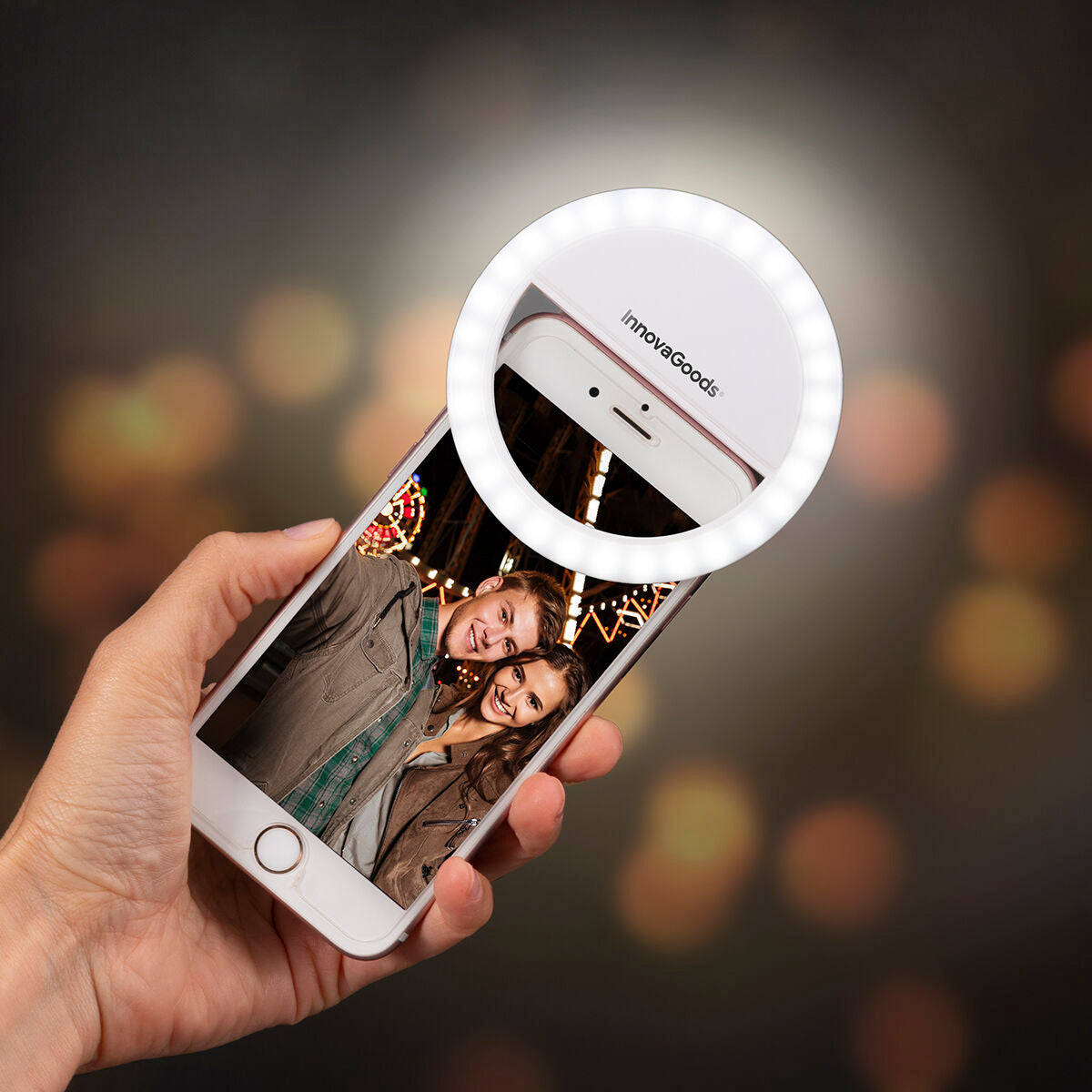 Anneau Lumineux pour Selfie Rechargeable Instahoop pour smartphone