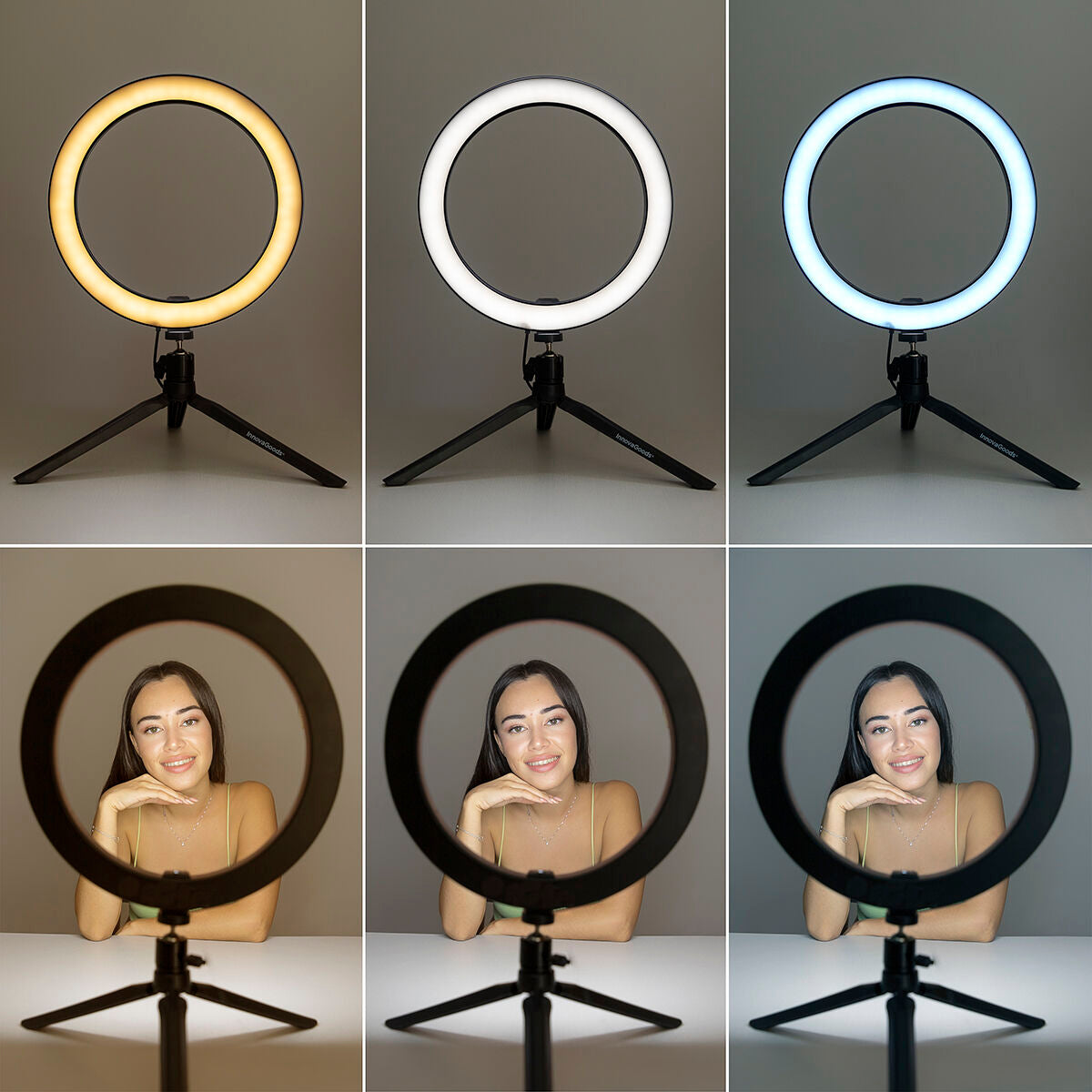 Selfie Ring Light Anneau de Lumière avec Triepied et Télécommande Youaro InnovaGoods
