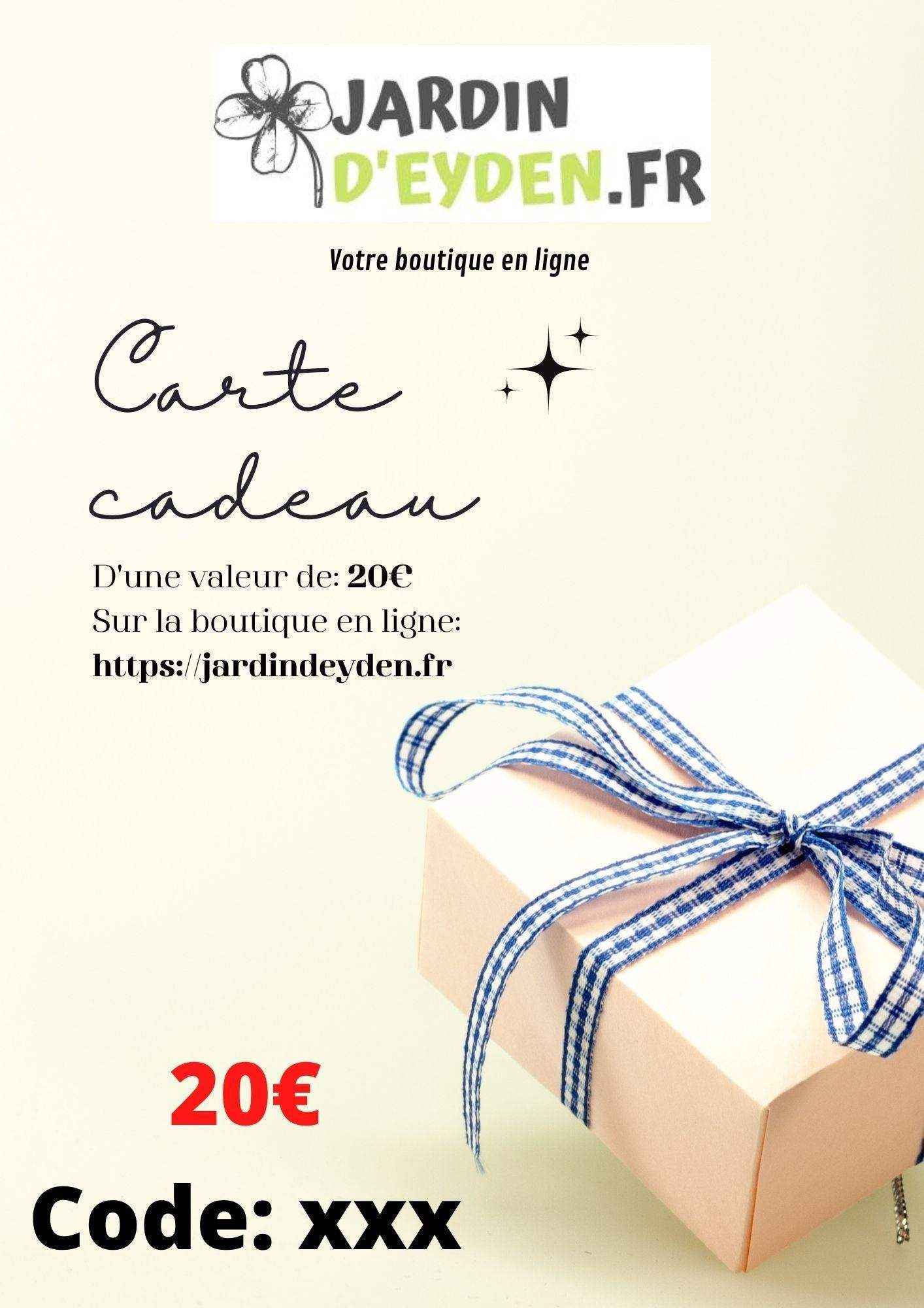 E-Carte cadeau - Jardin d'Eyden - Jardin d'Eyden -  Jardin D'Eyden - jardindeyden.fr
