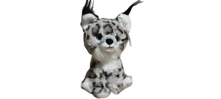 Peluche Lynx gris blanc Noir 22cm Creation Llopis