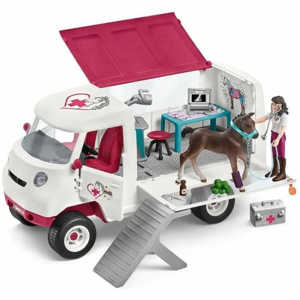 tiere Schleich Mobile Vet with Hanoverian Foal