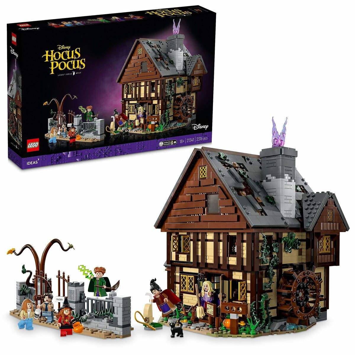 Playset Lego Disney Hocus Pocus - Sanderson Sisters' Cottage 21341 2316 Pièces - Lego - Jardin D'Eyden - jardindeyden.fr